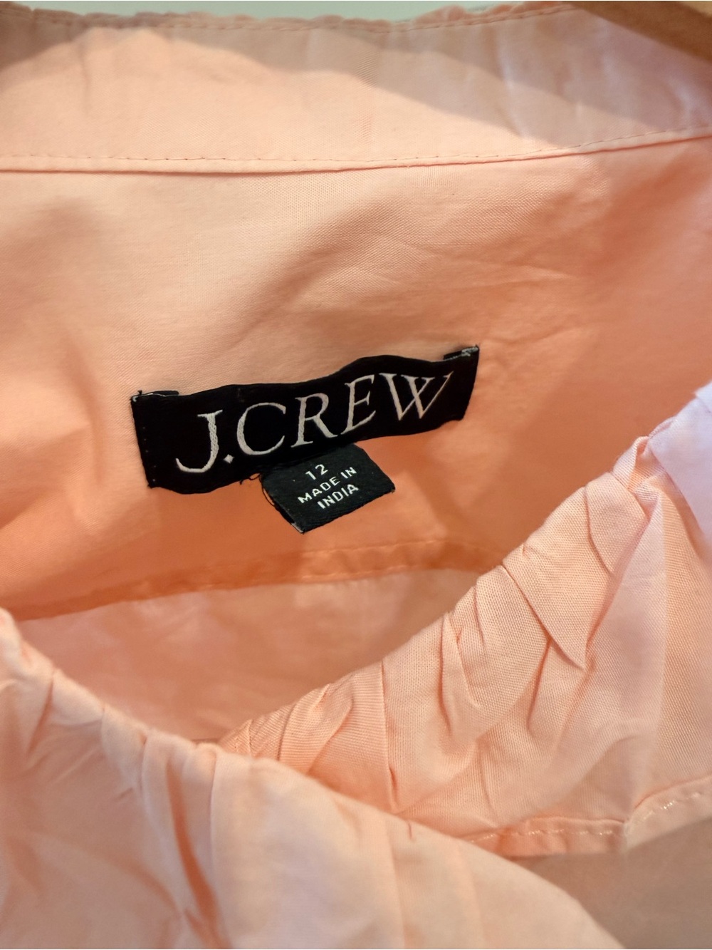 J. Crew Light Pink Ruffle-Front Button Down Blouse - Picture 2 of 9